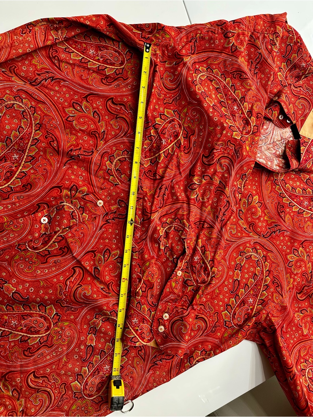 Tommy Hilfiger Orange Paisley Button-Down Shirt - Picture 7 of 7